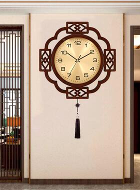 中国风万年历新中挂钟式CGT家用客厅钟表?时尚木卧室质挂墙圆钟表