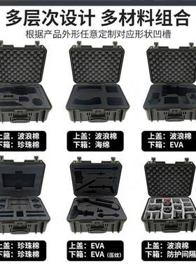 水防加强箱型塑料工具箱密封箱家PP厂塑料ZCG收纳箱黑色手提箱