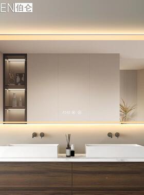 BOEN伯仑方形酒店浴镜子用卫生间壁SKP挂墙触摸化妆家ledL灯智能