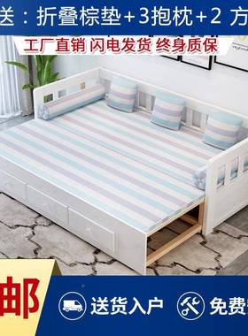 推沙发小户型可以当床39483房家儿童用房伸客缩单人拉抽拉式储物