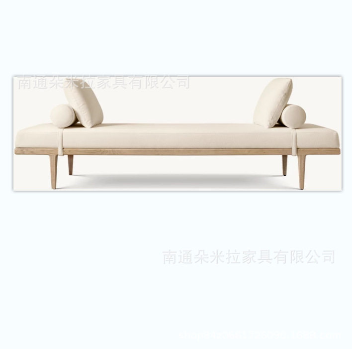 RH美式现代简约实木布艺沙发