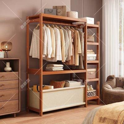 衣架落地卧室家衣用挂衣架实木次净帽简RLL易中古架衣服非架子置