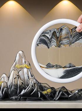 新中柜式假gslslsh山流沙画摆件轻奢高间客厅玄关电视档直播办公