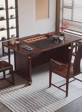 实木古茶桌椅客组合NRD厅阳台新中式典茶台大板办公喝室接待泡茶