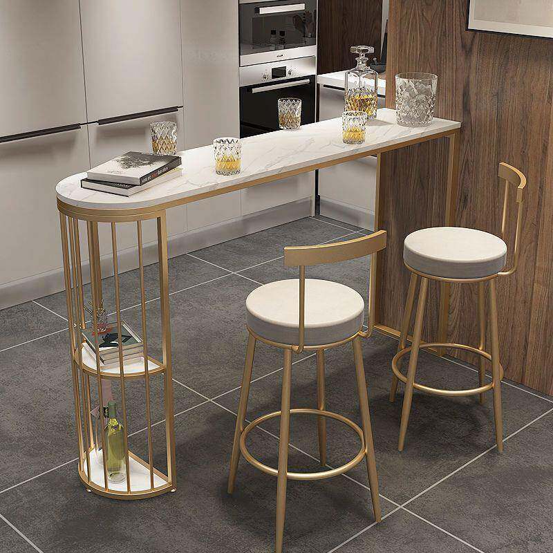 桌轻奢靠墙客厅开放式厨房吧台桌现代约简阳台脚高餐一体隔无品牌