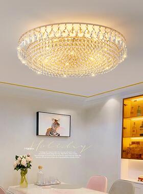 客厅灯水晶灯l574ed吸简顶灯现代约大气用圆形奢华灯餐厅家卧室具