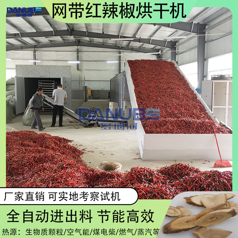 辣椒烘干机 网带青椒魔鬼椒工业辣椒辣椒皮干燥机 红辣椒烘干设备