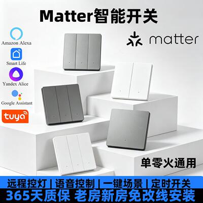 Matter智能墙壁开关单零火通用款