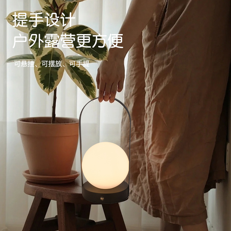 新款充电触摸台灯卧室床头小夜灯户外露营手提灯陪嫁结婚长明灯