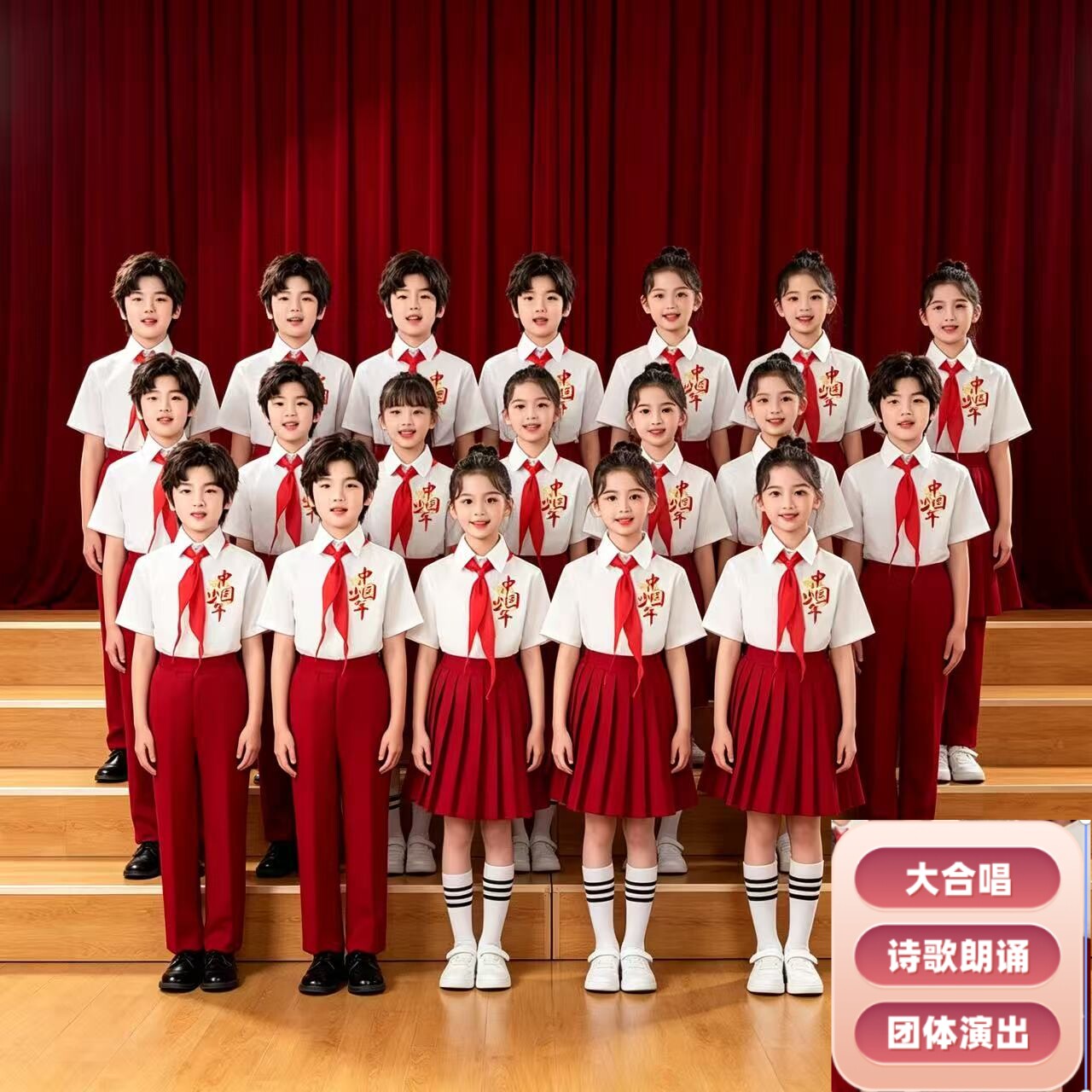 爱国红色集体朗诵服装歌唱祖国秋图片