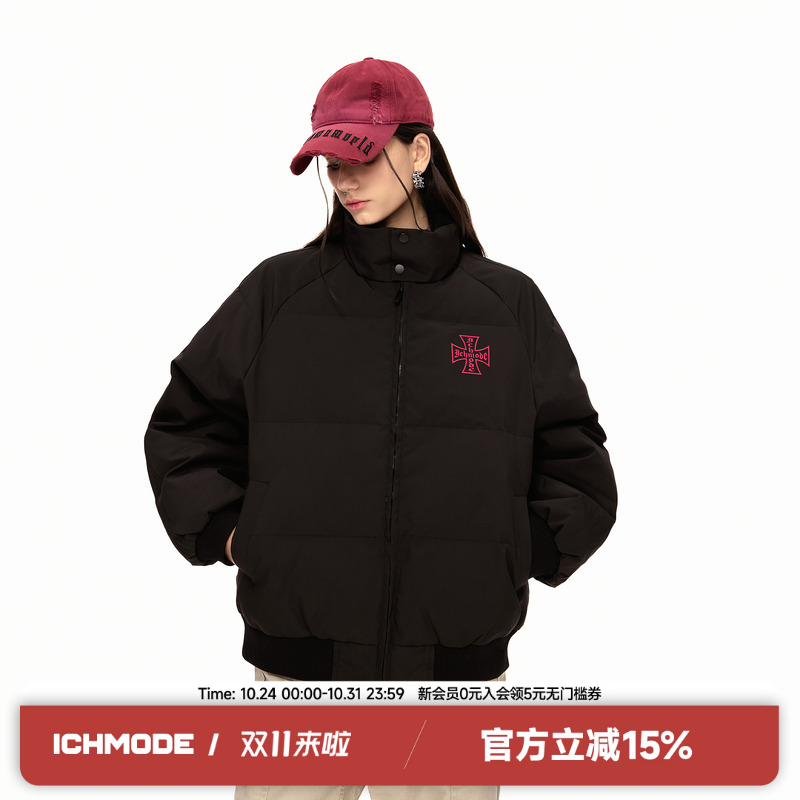 ICH MODE冬季加厚美式复古百搭棉服外套女2025新款高街设计感棉衣
