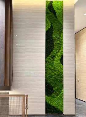 高端永生苔藓背景墙面青苔装饰室内办公室餐厅会所前台绿化植物墙