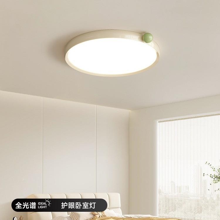 光谱护眼卧室灯具250新款白玉盘奶油风书133房全吸顶灯简2约普瑞