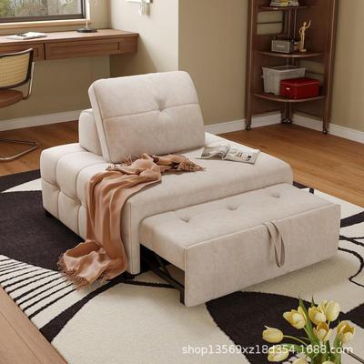 奶油风布沙发多床单人位615小户型客厅可折叠坐卧两用艺能功沙发