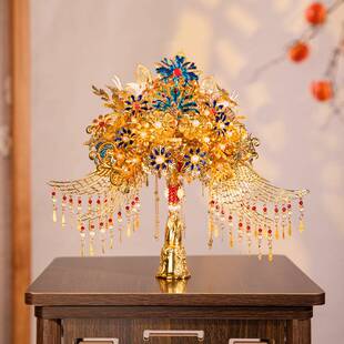 凤金耀彩新娘结婚中式手捧花秀禾服成品捧花出嫁朋友闺蜜送礼成