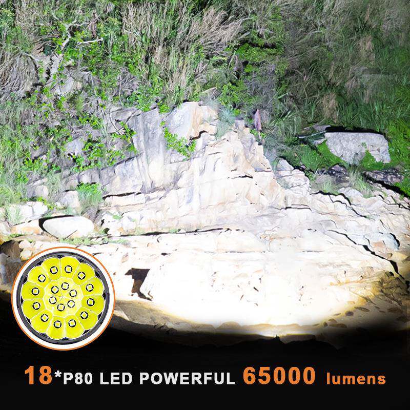 新款XH流P0手提灯明10万TL-ST405大功率18灯芯散热风扇数显探照手