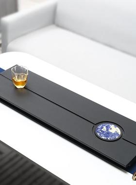 乌金石茶公盘用办大号茶格台奢家简风YLF23LJ0功夫石茶台单层排水