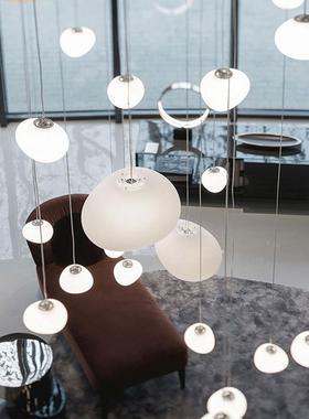 别复式楼大吊灯墅客挑空楼中楼空现代199简约新款lo厅ft公寓中大