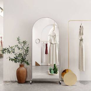 家用全身镜显高显瘦高清落地镜服装店可移动试衣镜网红美颜穿衣镜