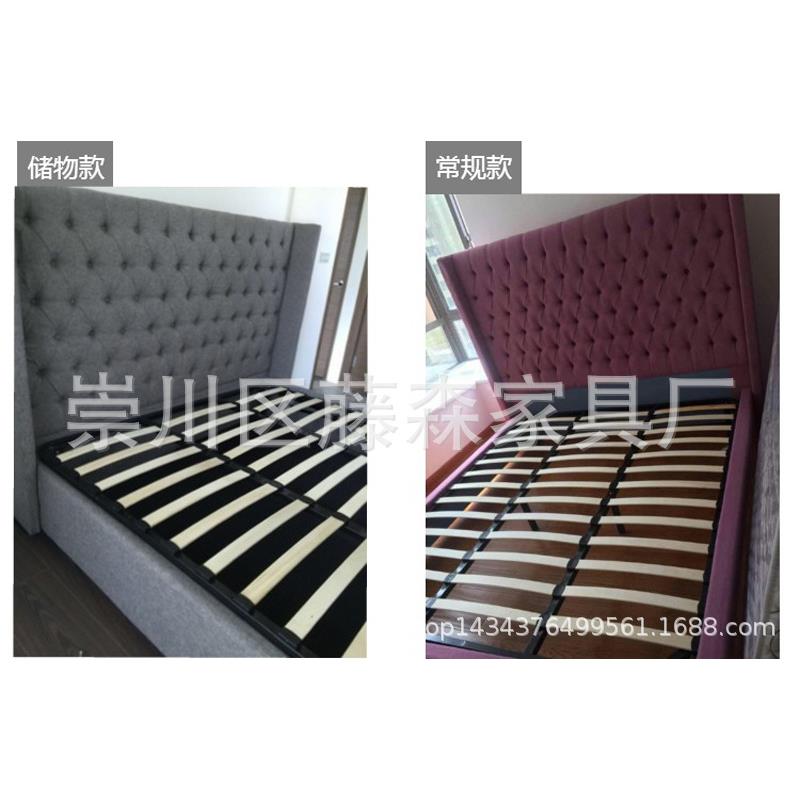 美式乡村布艺XQO床简欧体拉布扣公主婚床1米8双床软人床来图制作