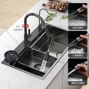 加厚纳米蜂窝压IWQ纹不钢水槽家用厨洗房碗锈池洗单菜槽