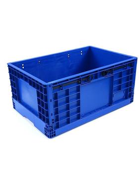 加厚塑料箱EU4628折物箱蓝色防尘厚流款物流U收纳箱大EGL号E胶叠