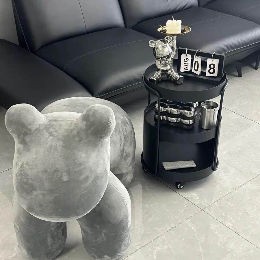 法卧式多功能置无客物架现代家简约创意立式可移用动厅室小茶几带