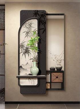 隐式镜全镜装饰画中古风竹子AL100366推拉隐形藏穿衣玄关镜子身画