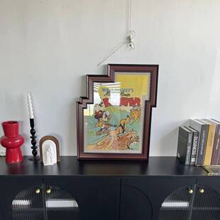 档法式 复古挂轻奢家用餐B91创厅竖版 画高壁画墙面异型框欧式 意装