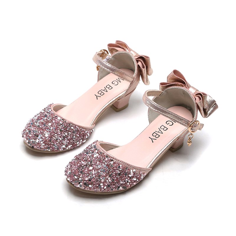 现货Baby Girl Shoes Price Fashio Sequis Low Heel Sumr Gir