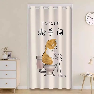 卫生间专用门帘遮挡帘洗手间厕所隔断帘全遮家用冬季保暖防风帘子