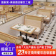 定制主题编藤实木卡座沙发餐饮餐厅连锁饭店高档餐馆复古桌椅组合