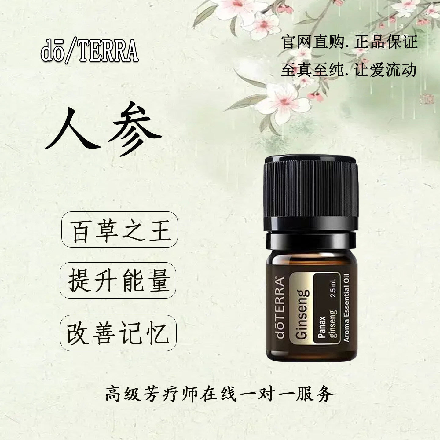多特瑞人参精油提振精神改善