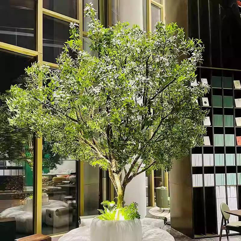 加密马醉木橱假造景植室内高端仿大型仿真生绿植装窗物饰树大型树