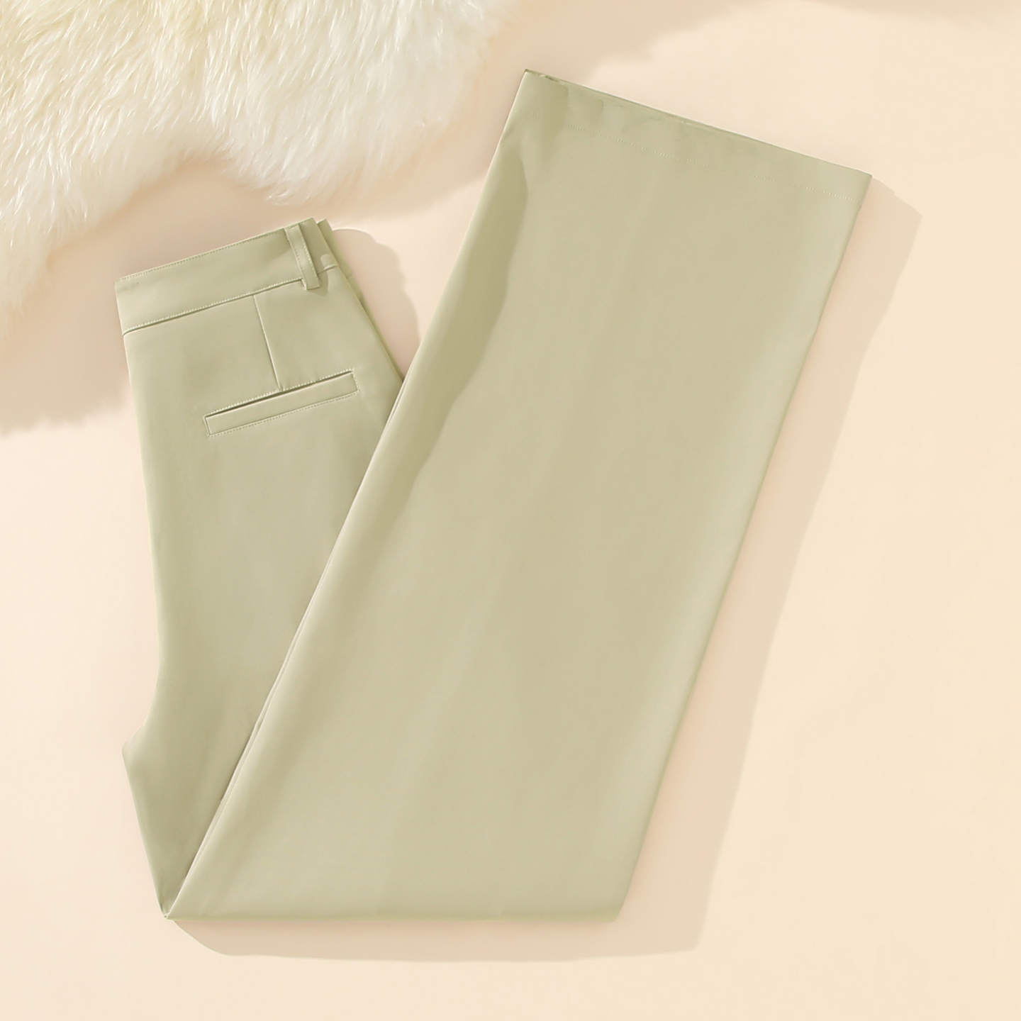 卡其色极简风显瘦直筒裤子流行高腰阔腿裤女2025新款秋季休闲裤