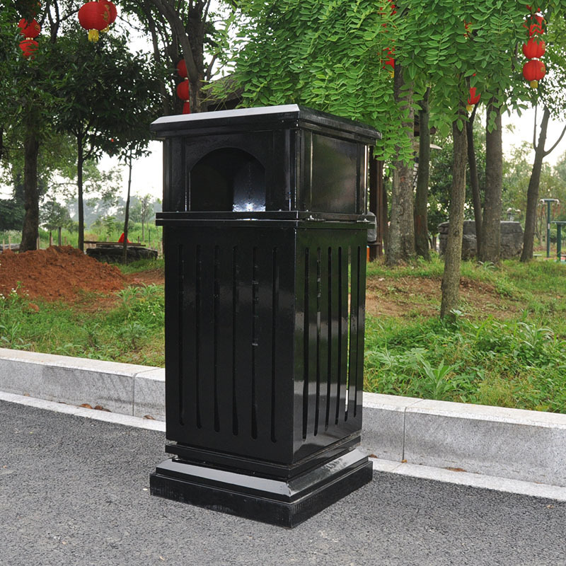 户外铁质铁艺垃圾桶室外景区别墅小区学校步行街创意果皮箱单桶