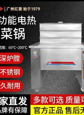 红菱多功能电热锅DN-10B电热蒸锅不锈钢商用电锅DN-13B