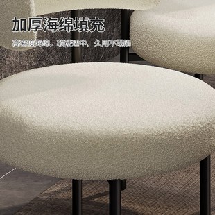 设计师款 餐椅家用餐厅餐桌椅子2024新款 靠背椅奶油风羊羔绒化妆椅