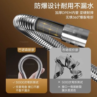 花洒软管淋浴霸热水器出水管子通用淋雨喷头O连接配件大全冷不锈