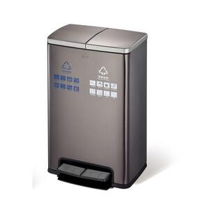 40L不锈钢分类方形脚踏垃圾桶脚踩带盖室内办公室商用分类脚踏