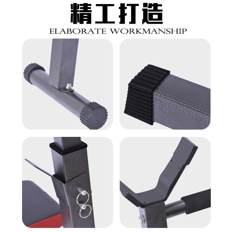 家用型小举重床卧推架杠铃架多功能举重床M杠铃套装家用健身器材