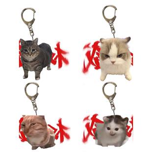 搞笑猫猫meme表情包权威钥匙扣可爱小猫书包亚克力挂件送闺蜜礼物