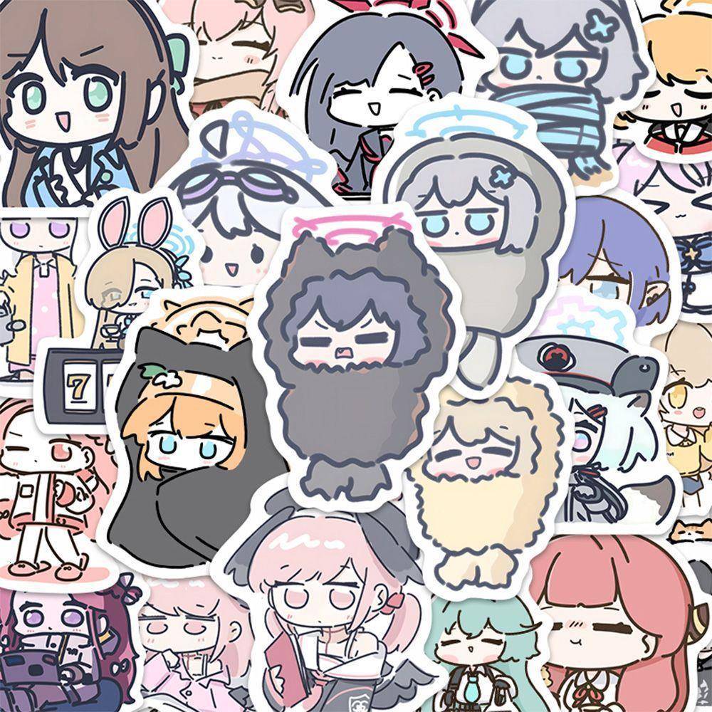 96张蔚蓝档案小鼻嘎周边贴纸千世宝宝可爱diy手账笔记本贴画 画防