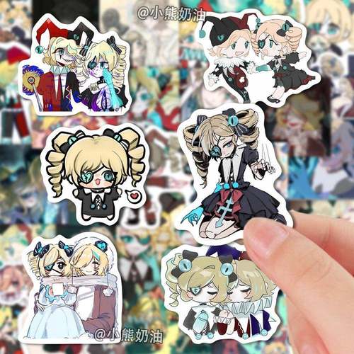 96张蛋仔派对逃出惊魂夜小丑哑女周边贴纸哑女斯黛拉小丑阿巴贴画