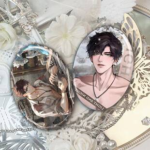 光与夜之恋周边萧逸陆沉椭圆双闪反光吧唧徽章谷子扎痛包挂件饰品