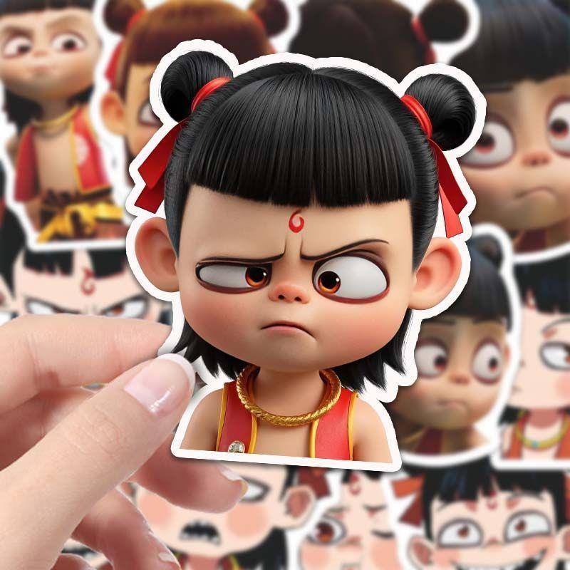 哪吒周边【哪吒】180张贴纸魔童降世哪吒闹海表情包电影周边贴画d