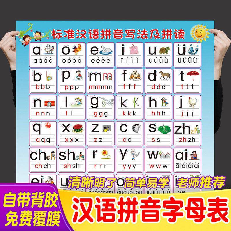 幼儿园大班拼音挂图儿童汉语拼音学习表幼升小拼音字母海报墙贴画