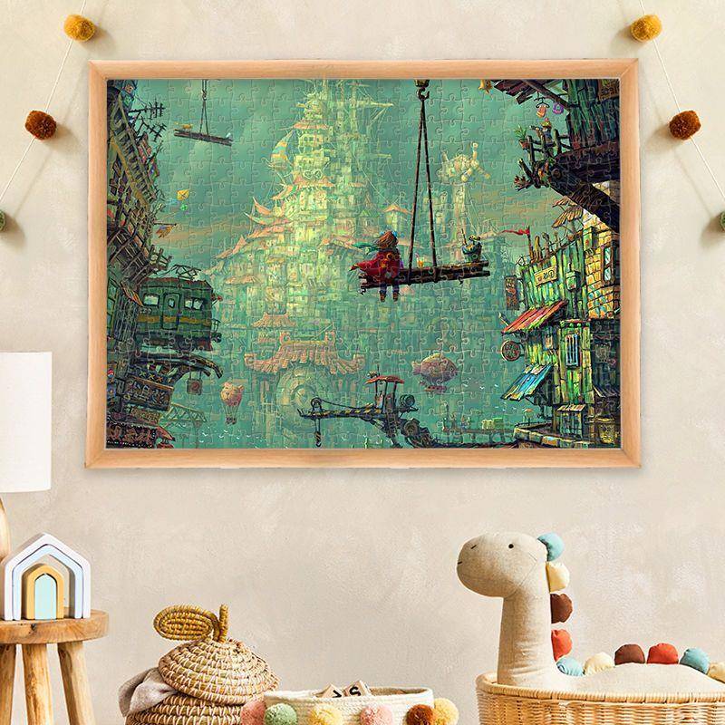 风景系列木质拼图2000片以上带相框室内装饰布置挂画送情侣闺蜜di