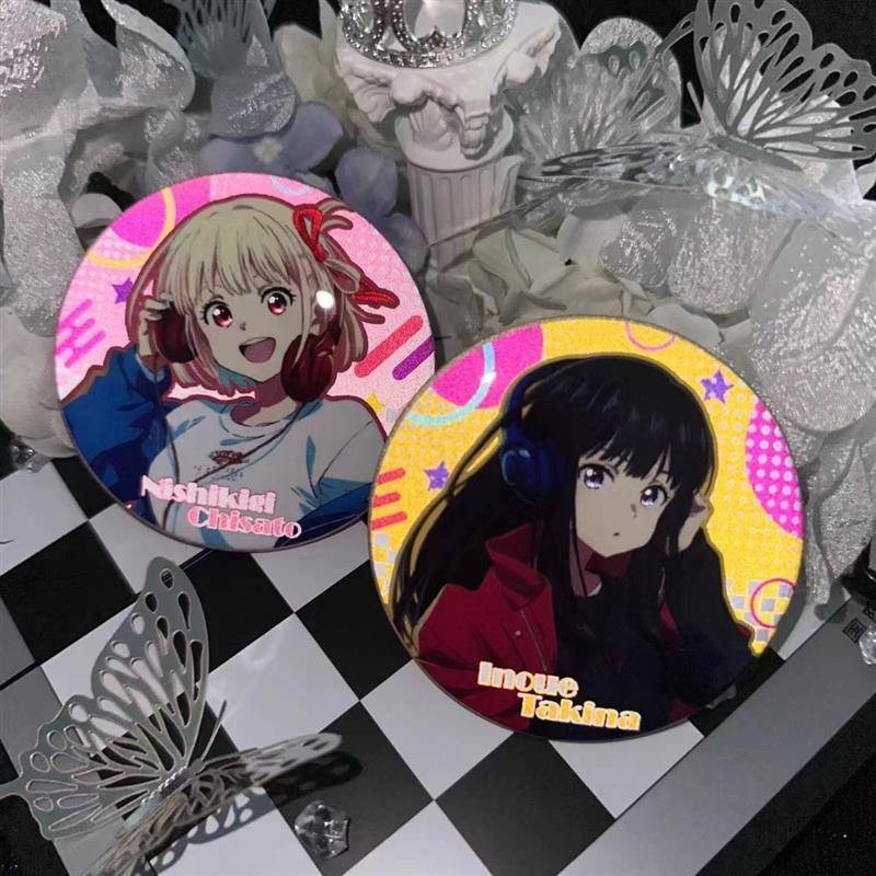 莉可丽丝动漫周边反光双闪吧唧锦木千束井上泷奈同人徽章谷子礼物