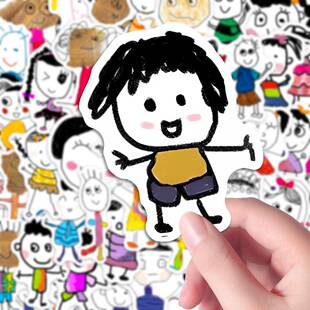 幼儿园表徵画贴纸防水可爱卡通装饰手机保护壳行李箱笔记本儿童贴